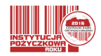 logo w kształcie kodu kreskowego z napisem instytucja pożyczkowa roku